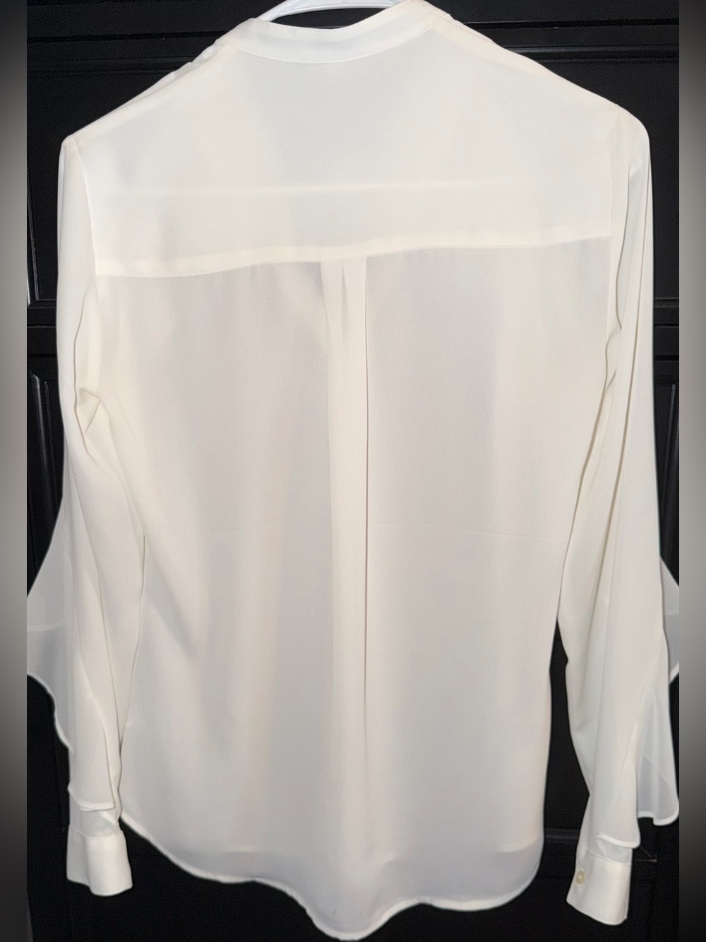 Express Cream Ruffle-Trim Button-Front Blouse - Picture 2 of 3